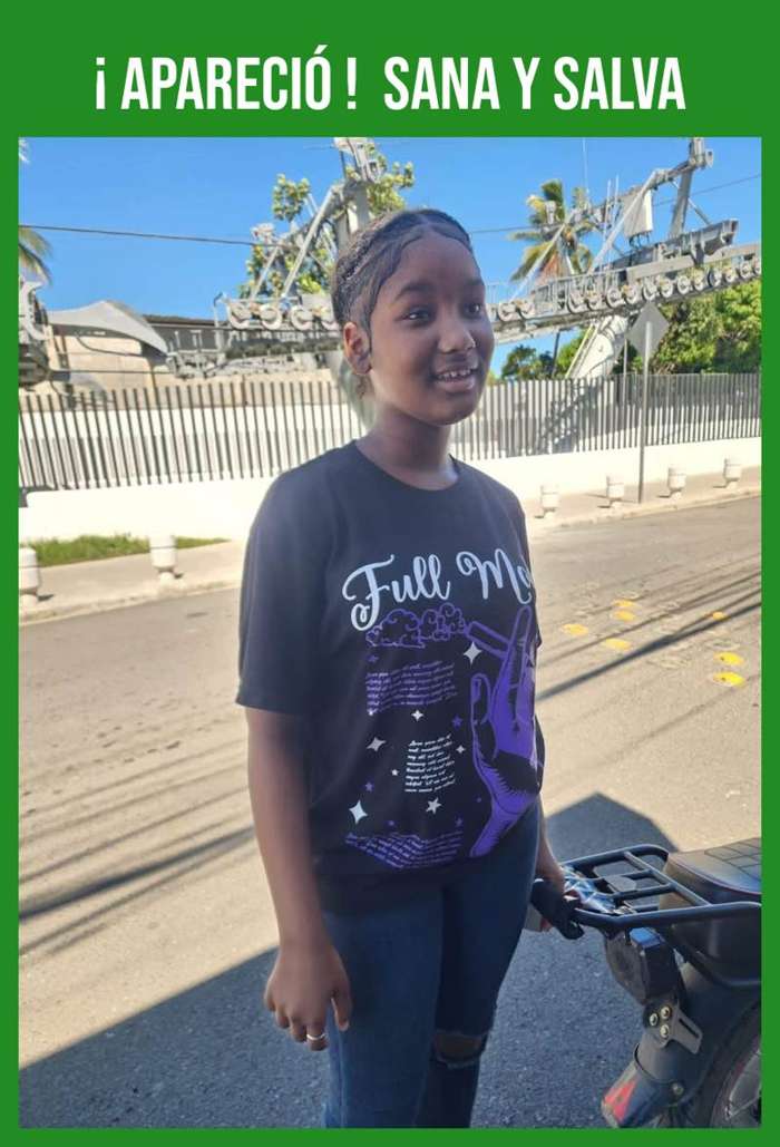 Niña de La Victoria localizada sana y salva en Baní